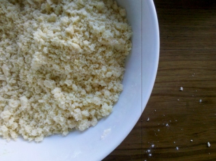 Crumble the butter into the flour until it resembles fine breadcrumbs